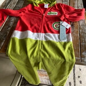 Dr. Seuss Grinch Red and Lime Kids Footie